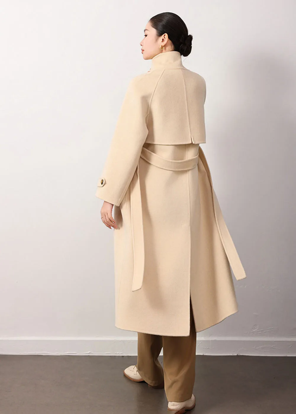 Maggie Stand Collar Double Face Wool Coat