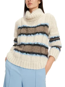 MARC CAIN Cream Stripe Sweater