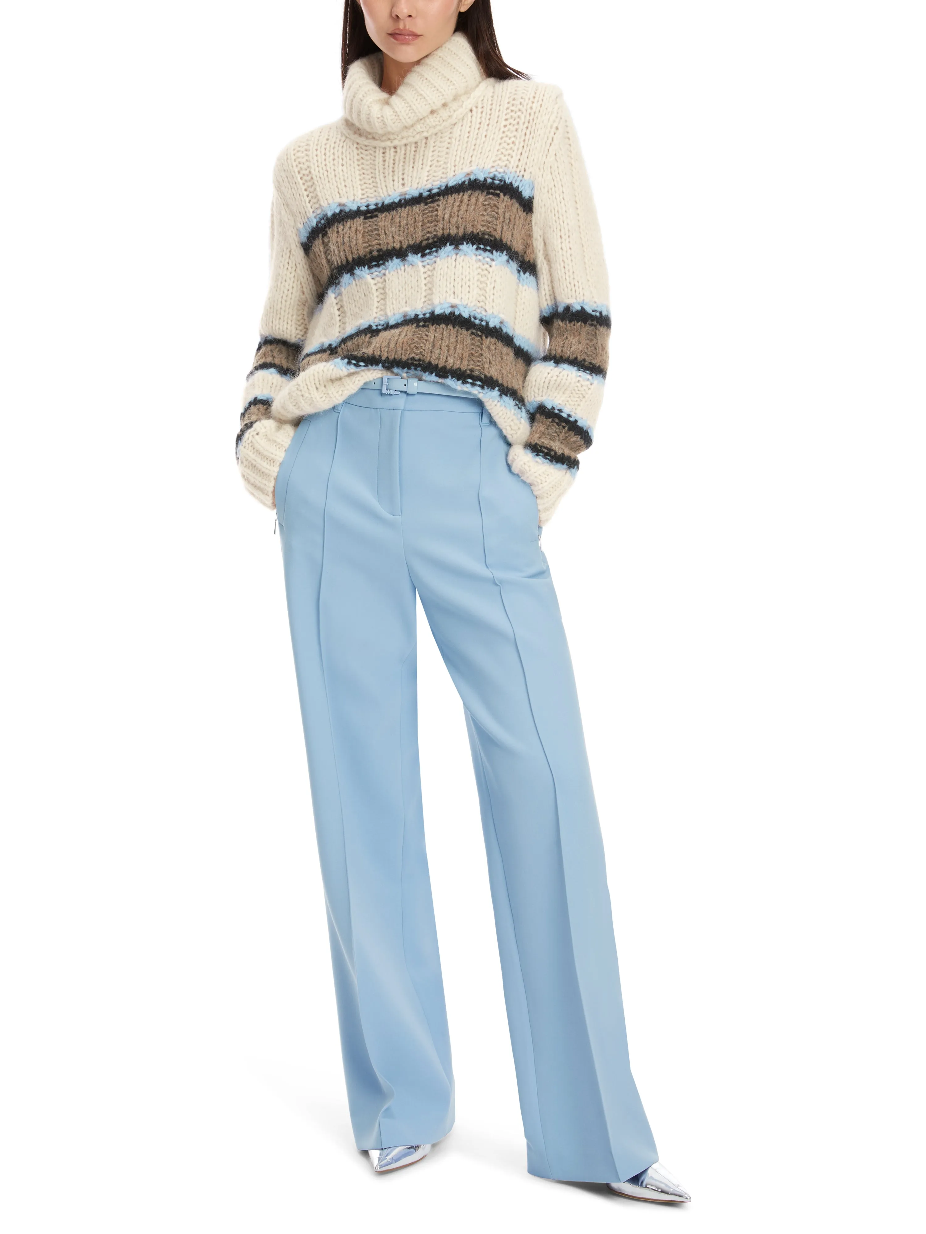 MARC CAIN Cream Stripe Sweater