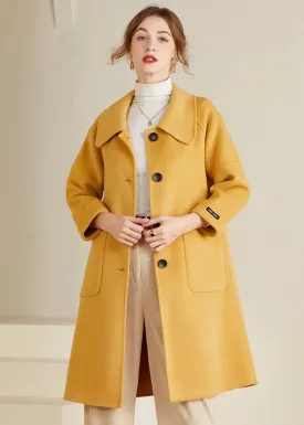 Margot Spread Collar Single Breasted Wool Coat