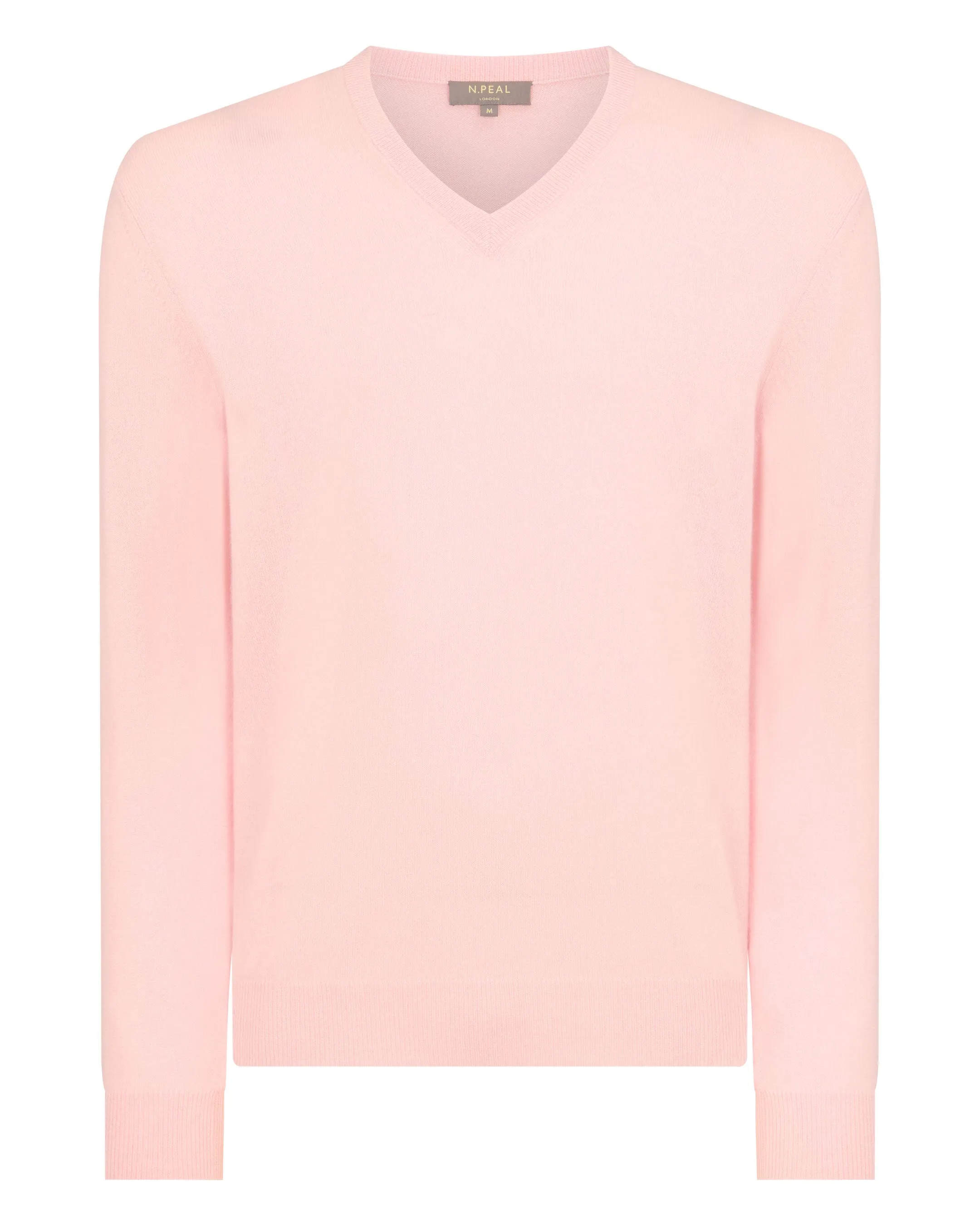 Men's Burlington V Neck Cashmere Sweater Pale Pink