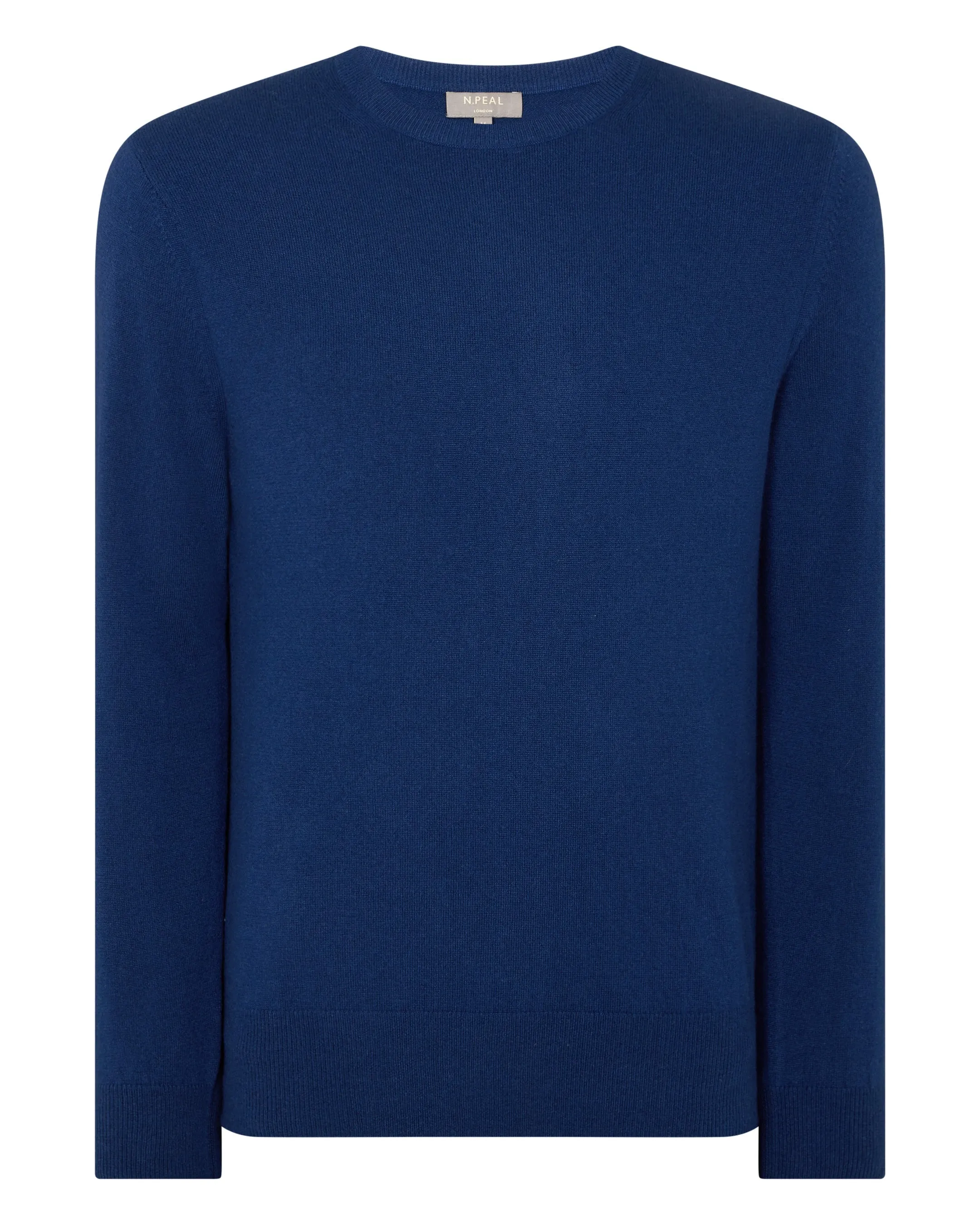 Men's Oxford Round Neck Cashmere Sweater French Blue