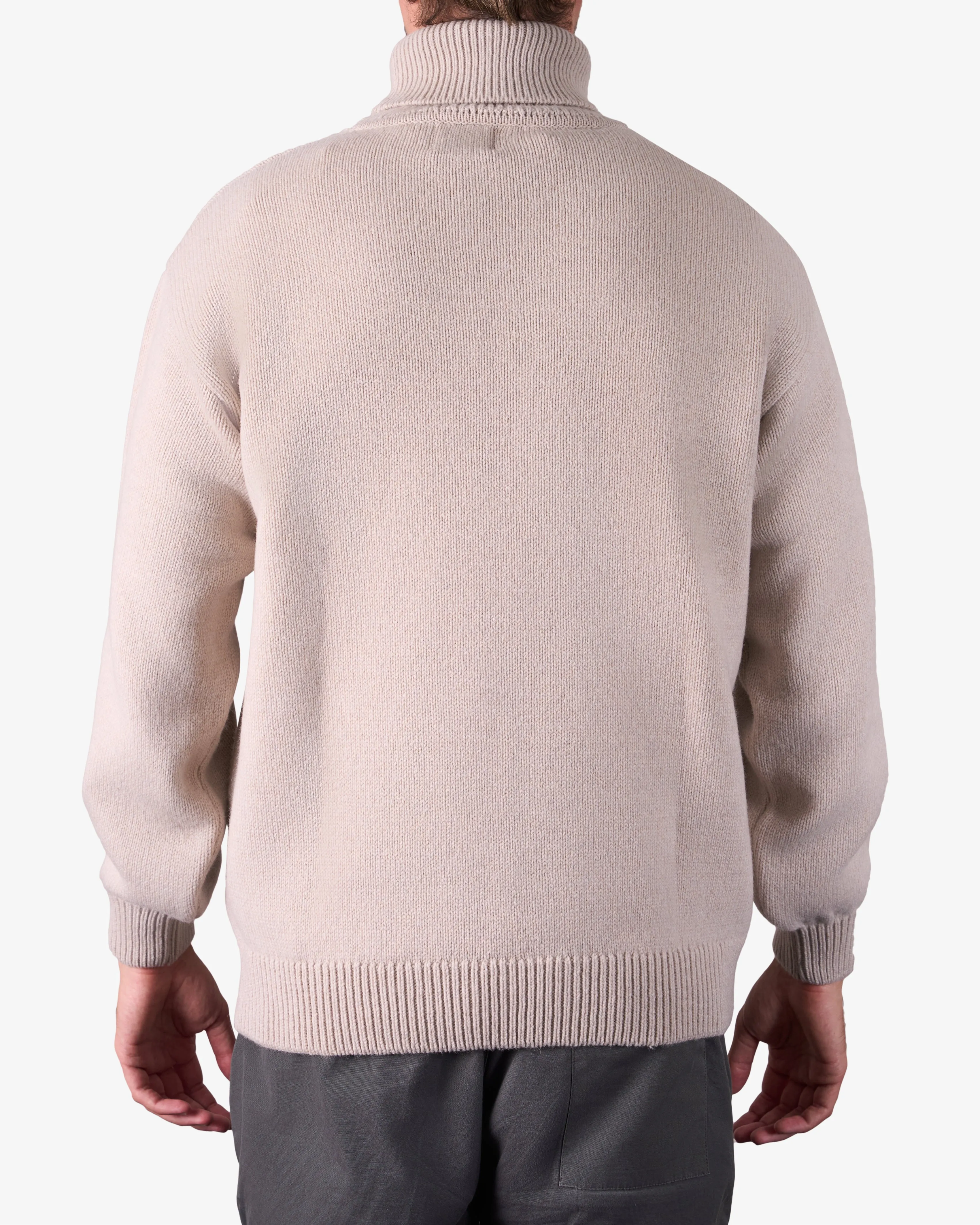 Merino Wool Turtleneck - Honey Beige