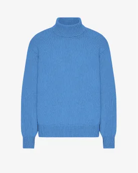 Merino Wool Turtleneck - Pacific Blue