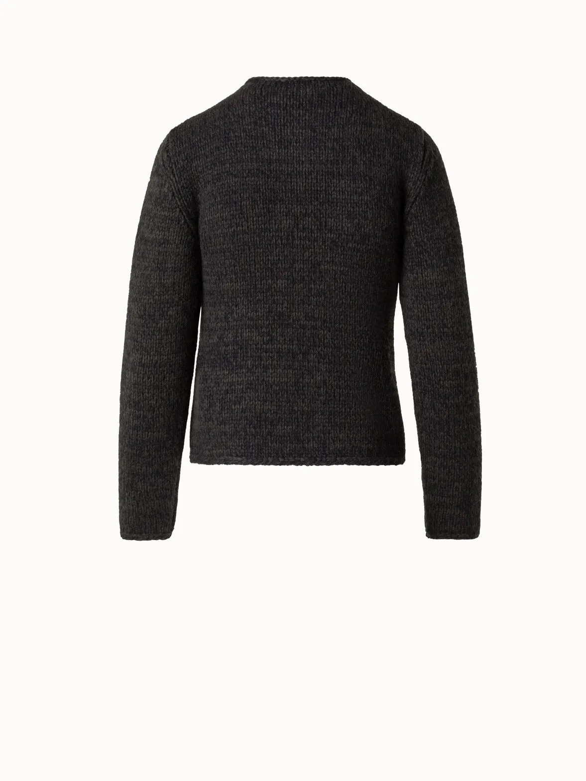 Mouliné Cashmere Wool Round Neck Sweater