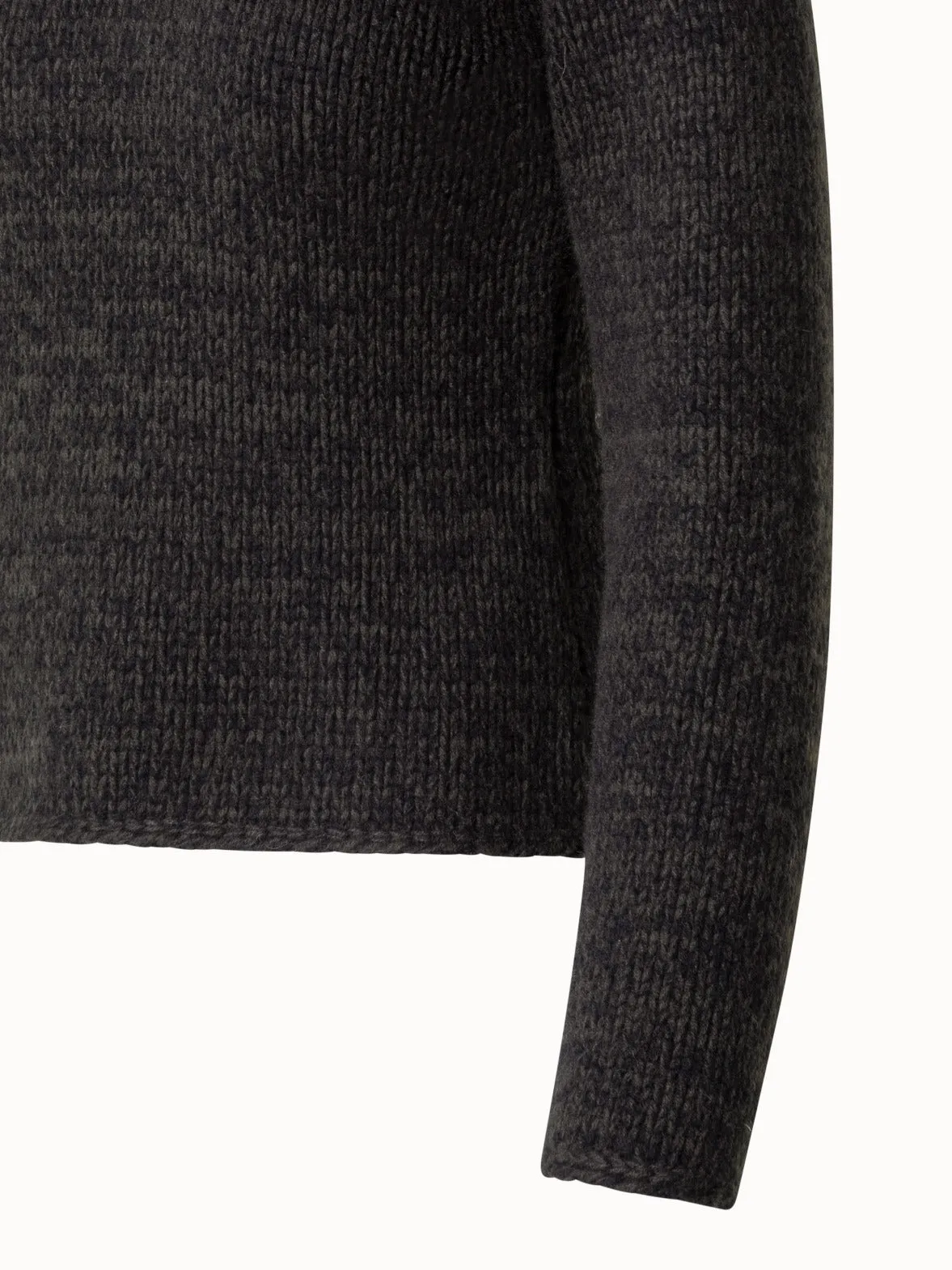 Mouliné Cashmere Wool Round Neck Sweater