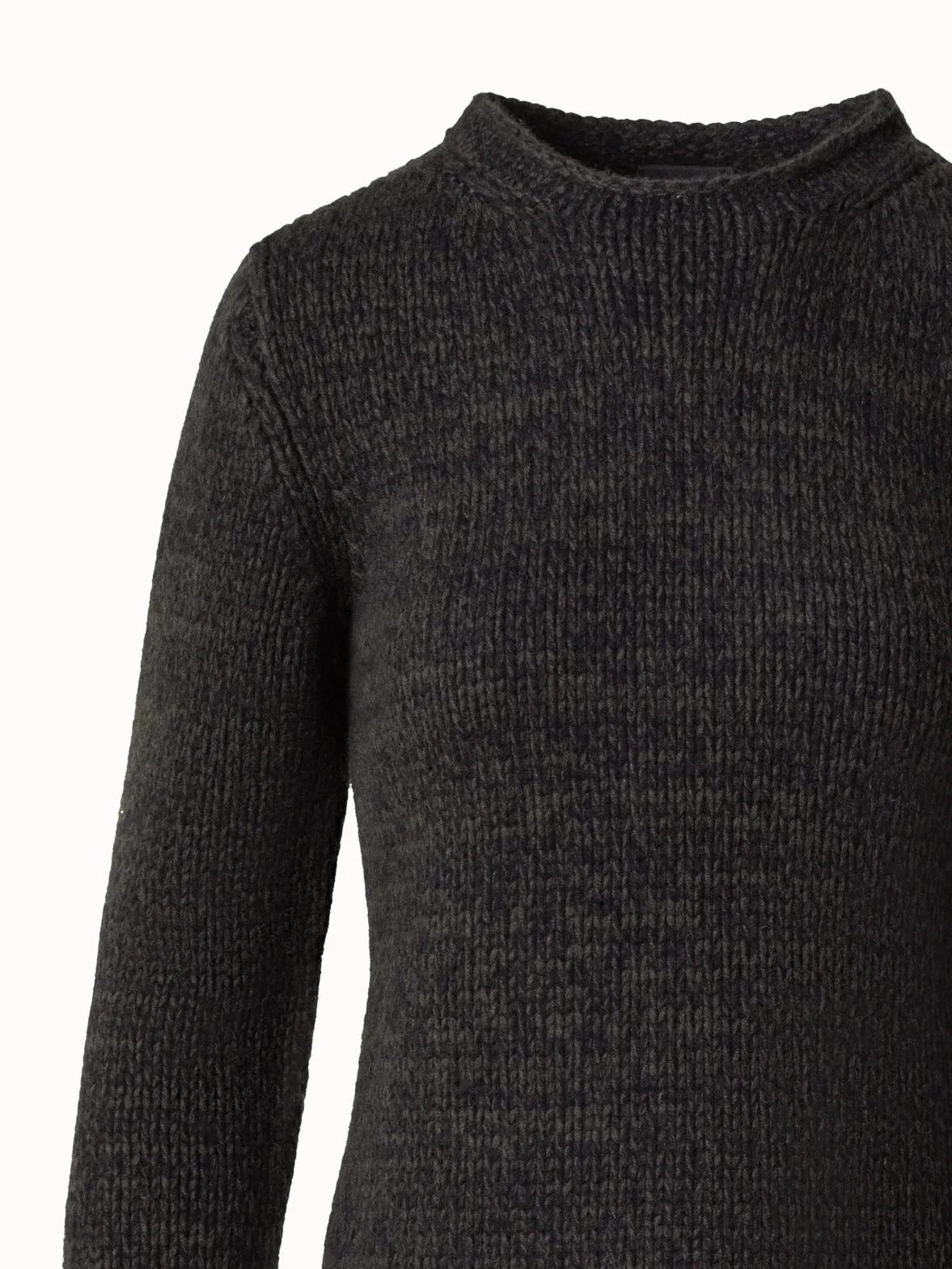 Mouliné Cashmere Wool Round Neck Sweater