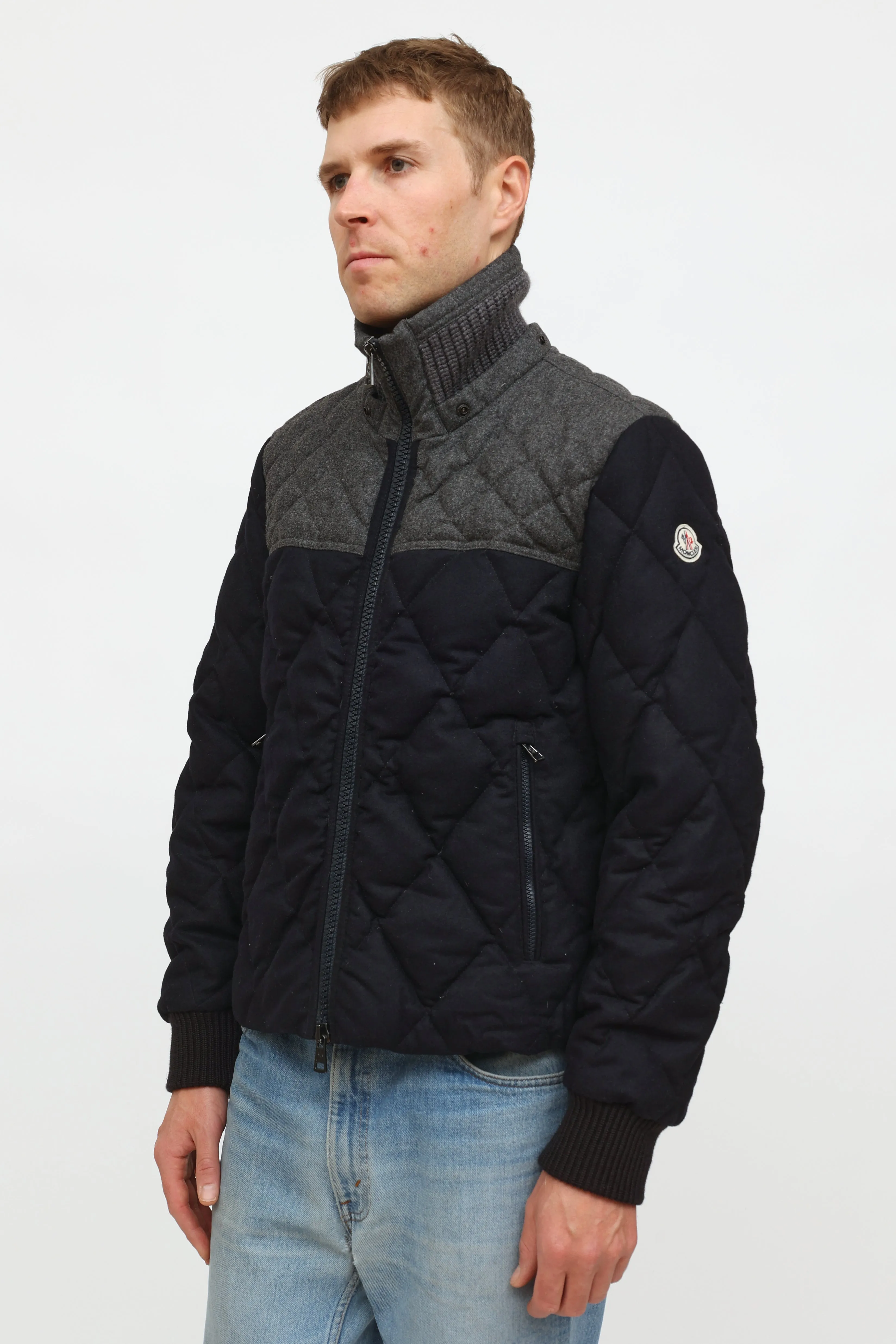 Navy & Grey Quilted Jacket