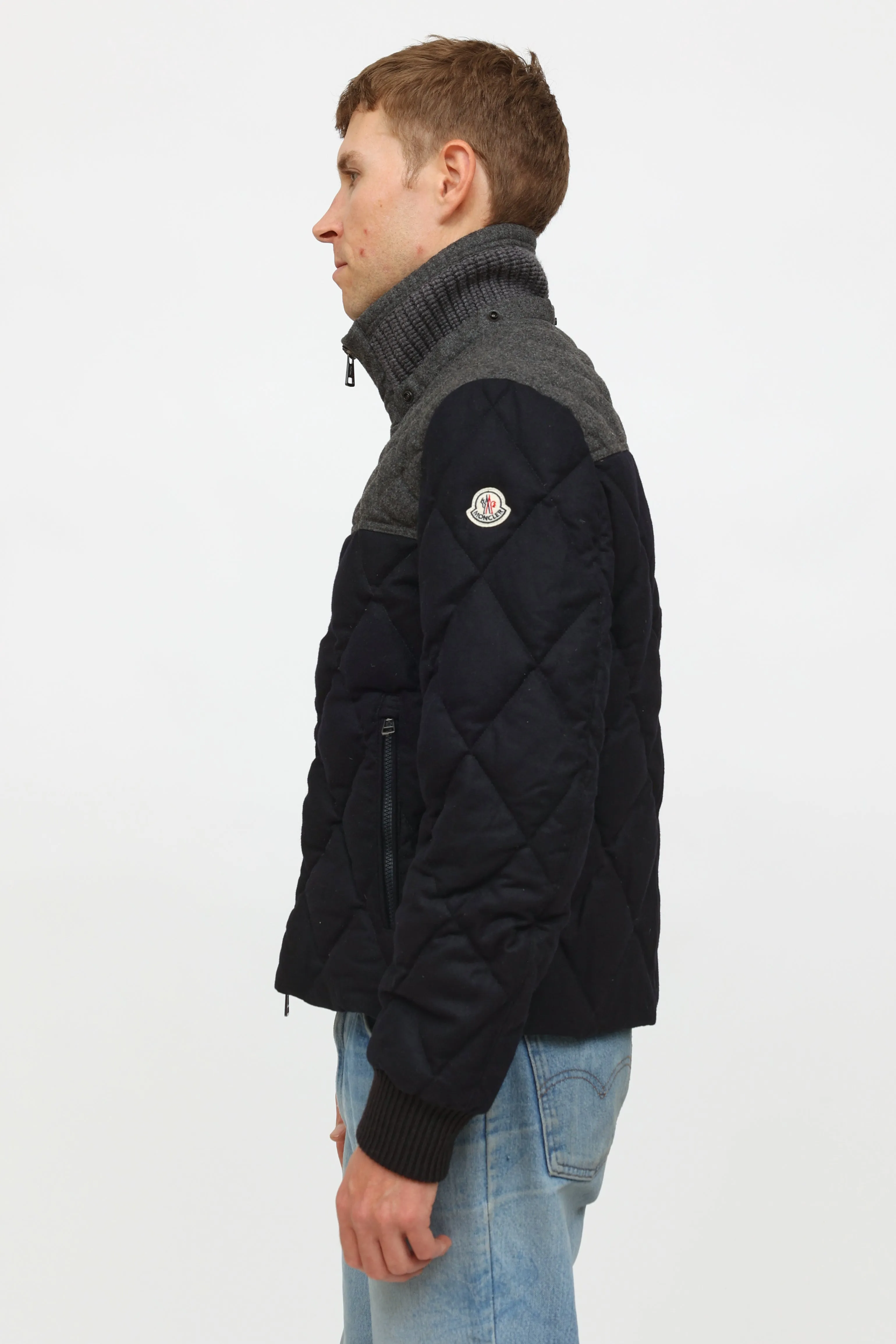 Navy & Grey Quilted Jacket