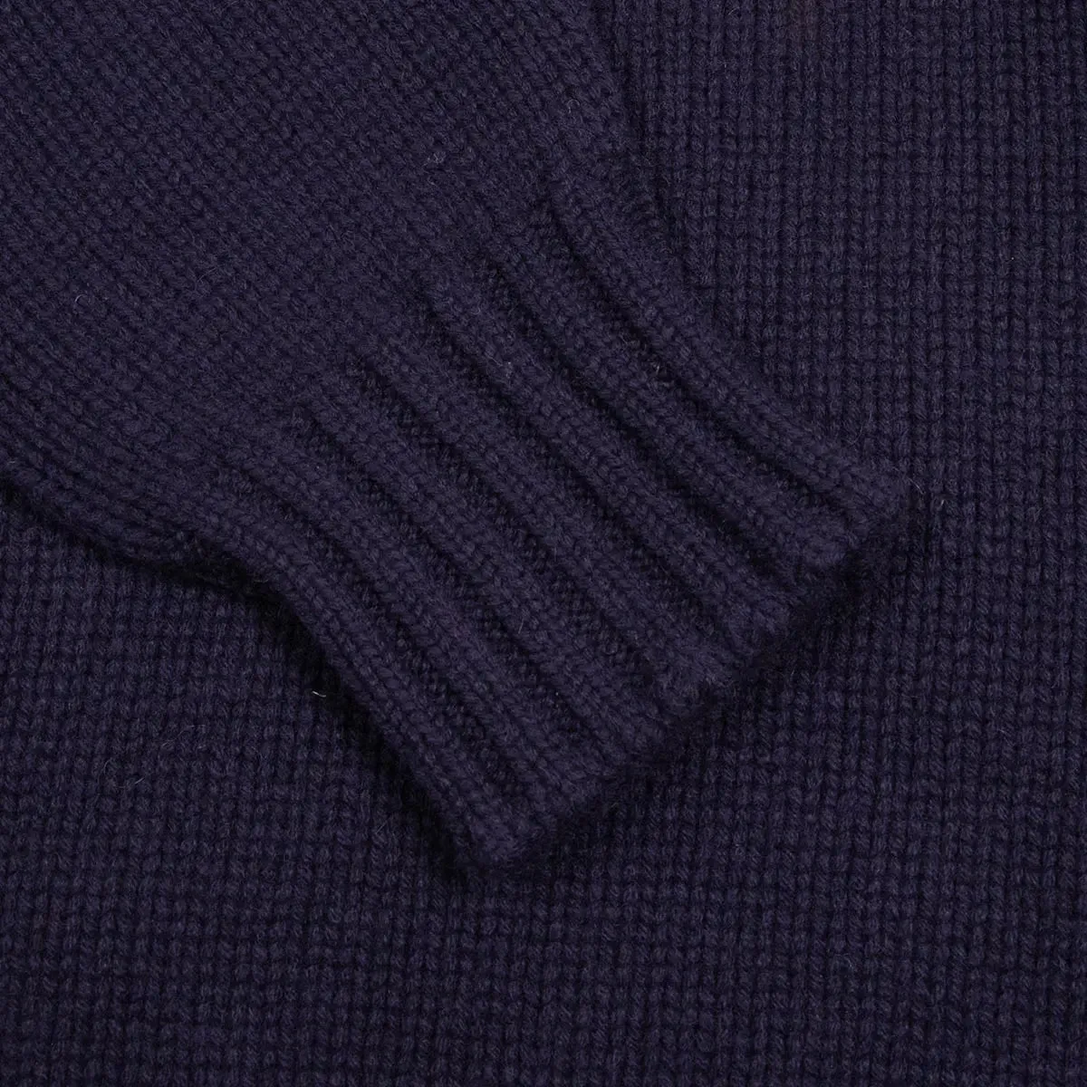 Nero Navy Cromarty Button Neck 8 ply Cashmere Sweater