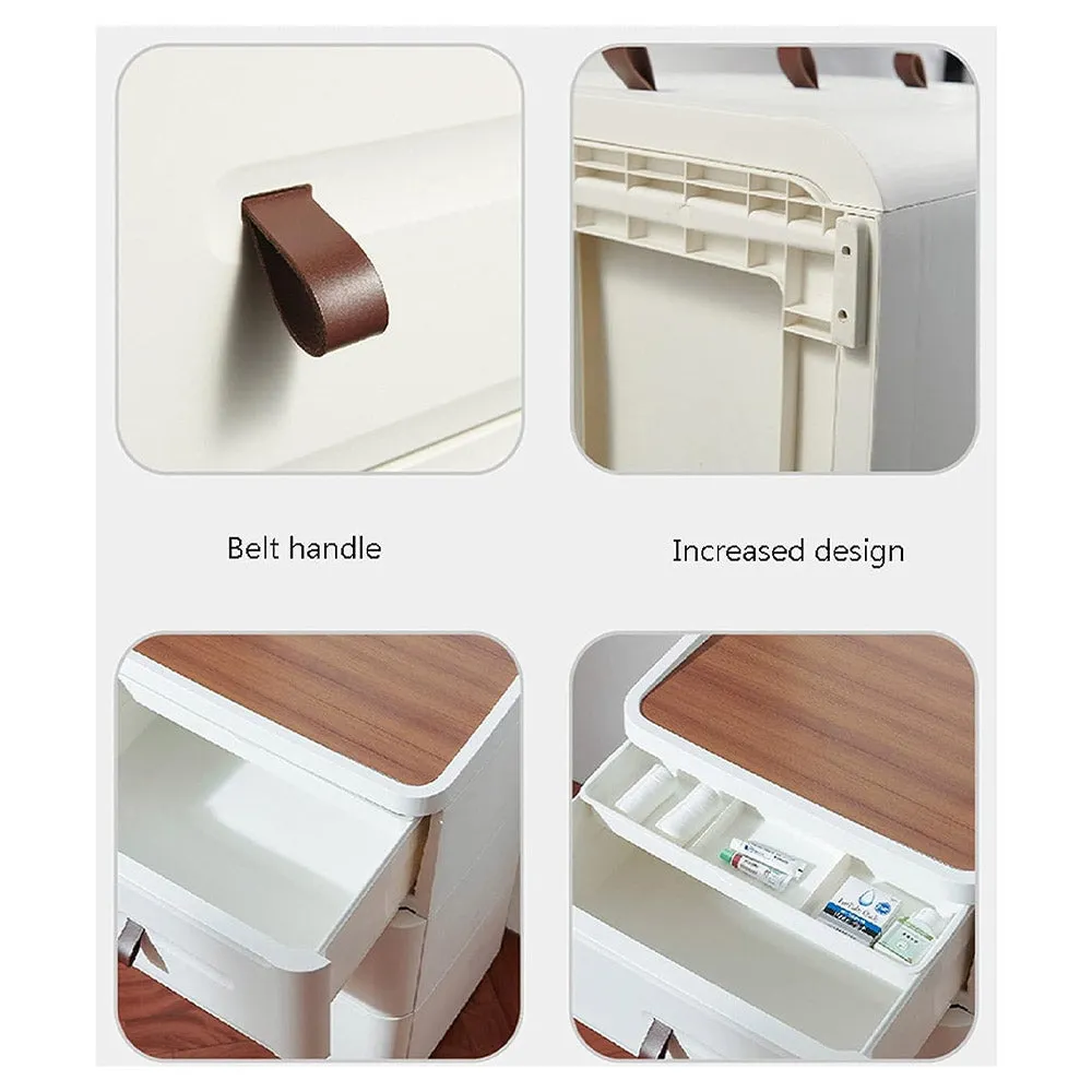 (Net) 4 Drawer Storage Cabinets Japanese Style Bedside Table Plastic Simple Multifunctional  Storage Cabinets / 3804