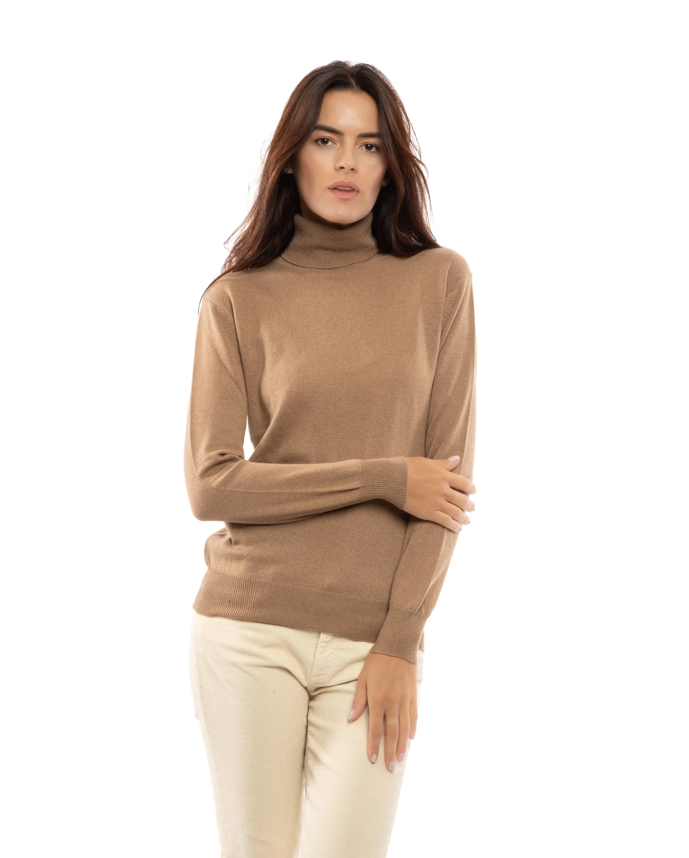 NEW FALL 24 - Women's Pure Cashmere Turtleneck Sweater Forest Green