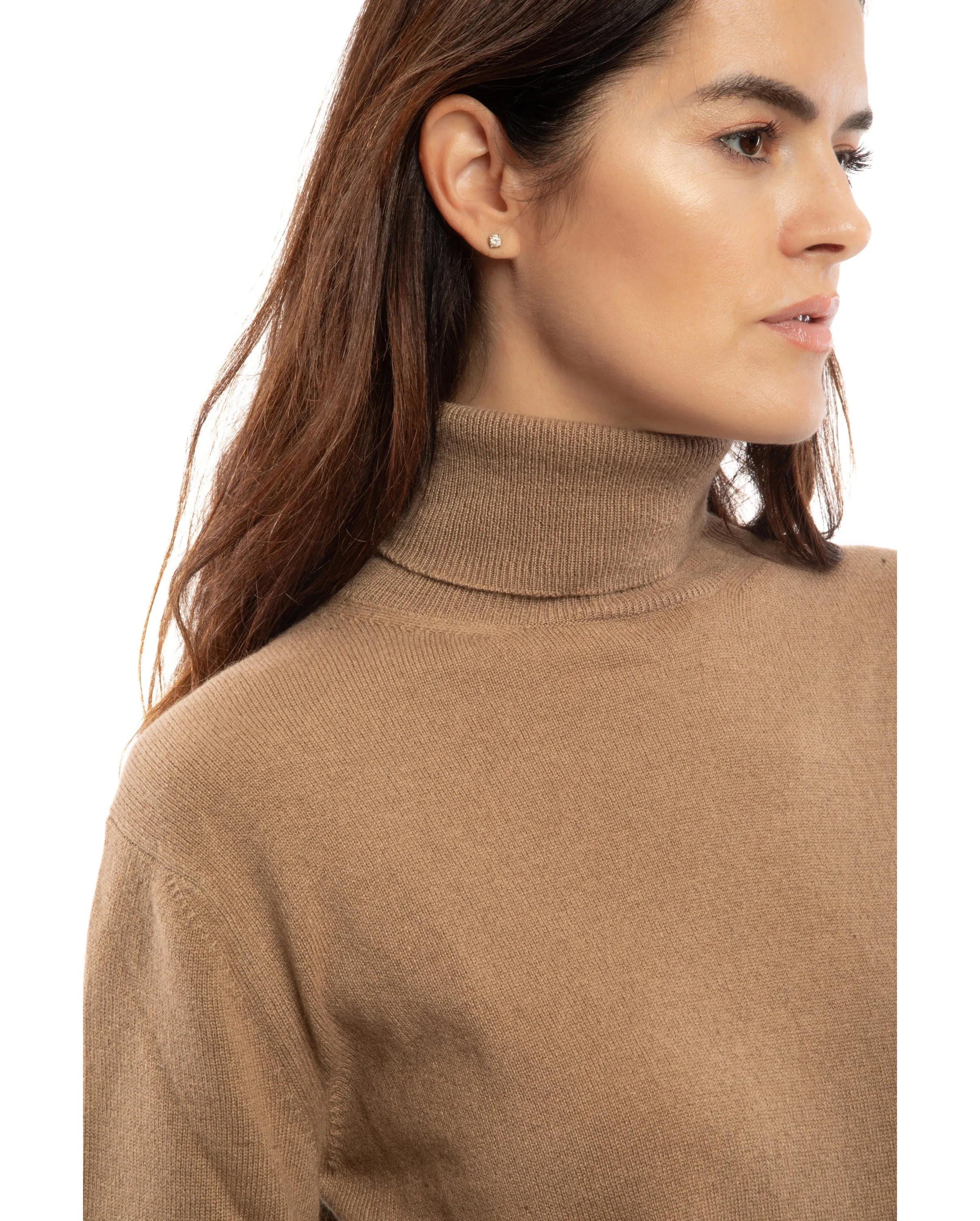 NEW FALL 24 - Women's Pure Cashmere Turtleneck Sweater Forest Green