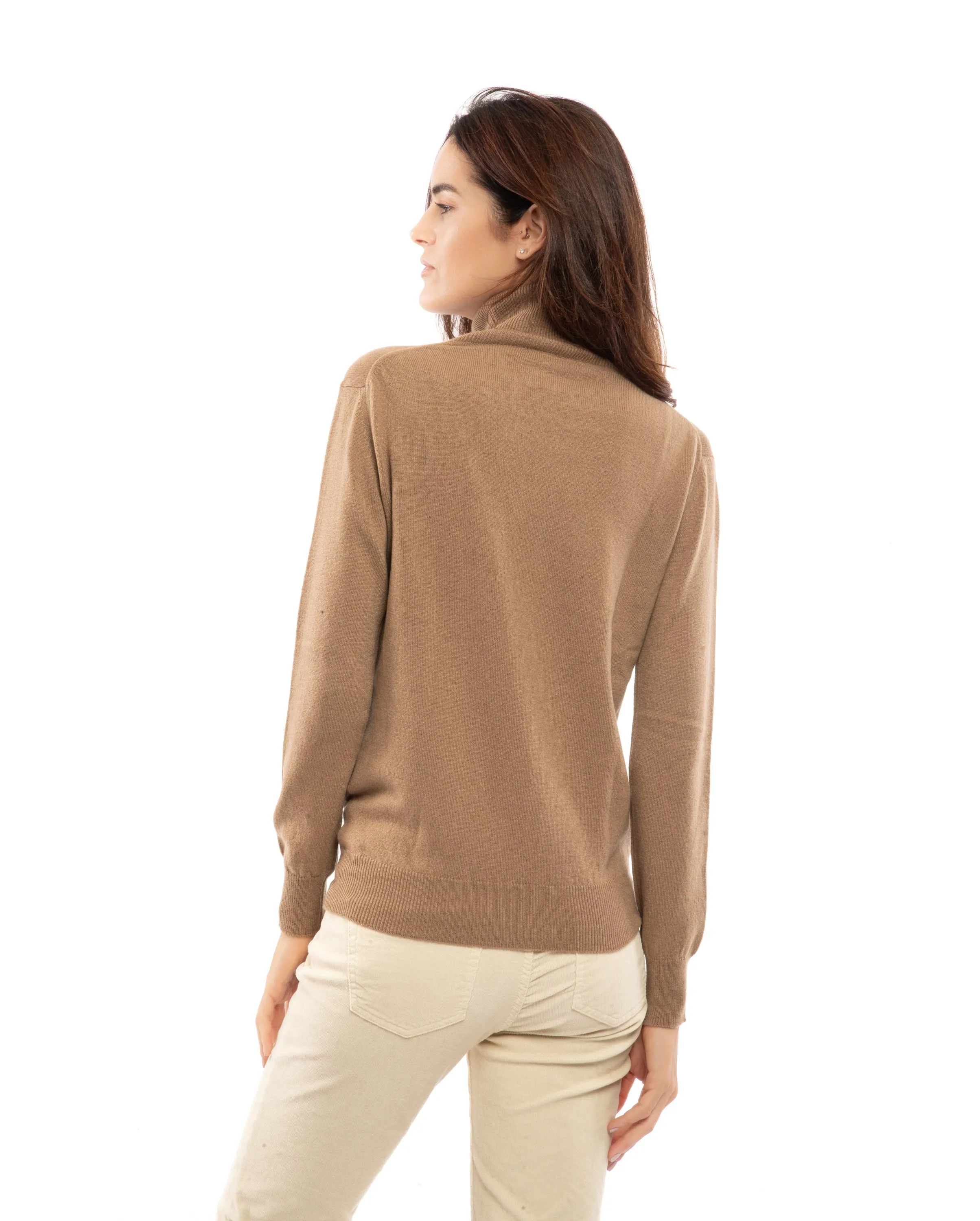 NEW FALL 24 - Women's Pure Cashmere Turtleneck Sweater Forest Green