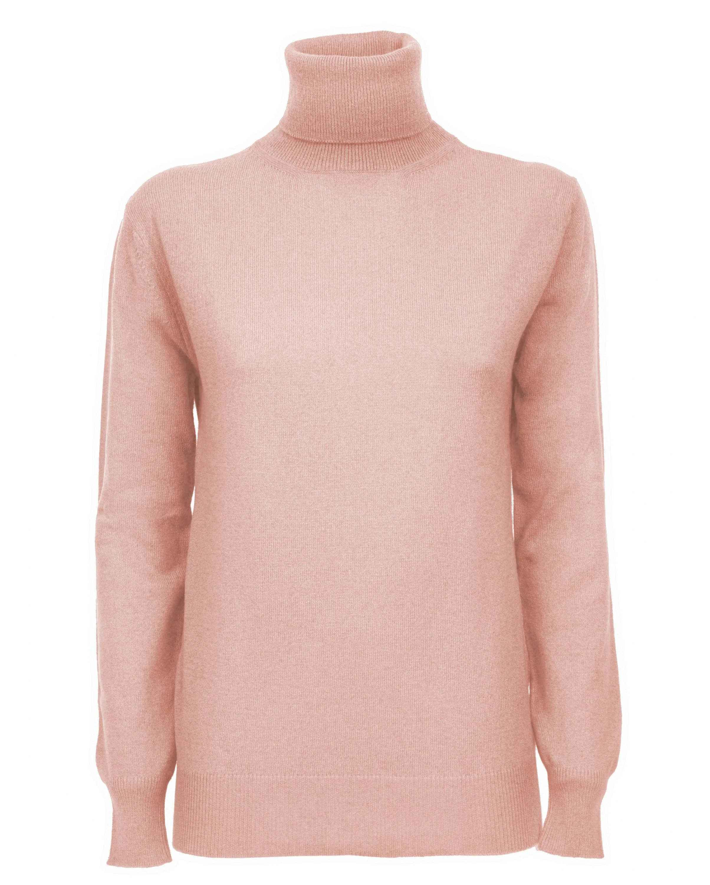 NEW FALL 24 - Women's Pure Cashmere Turtleneck Sweater Peach