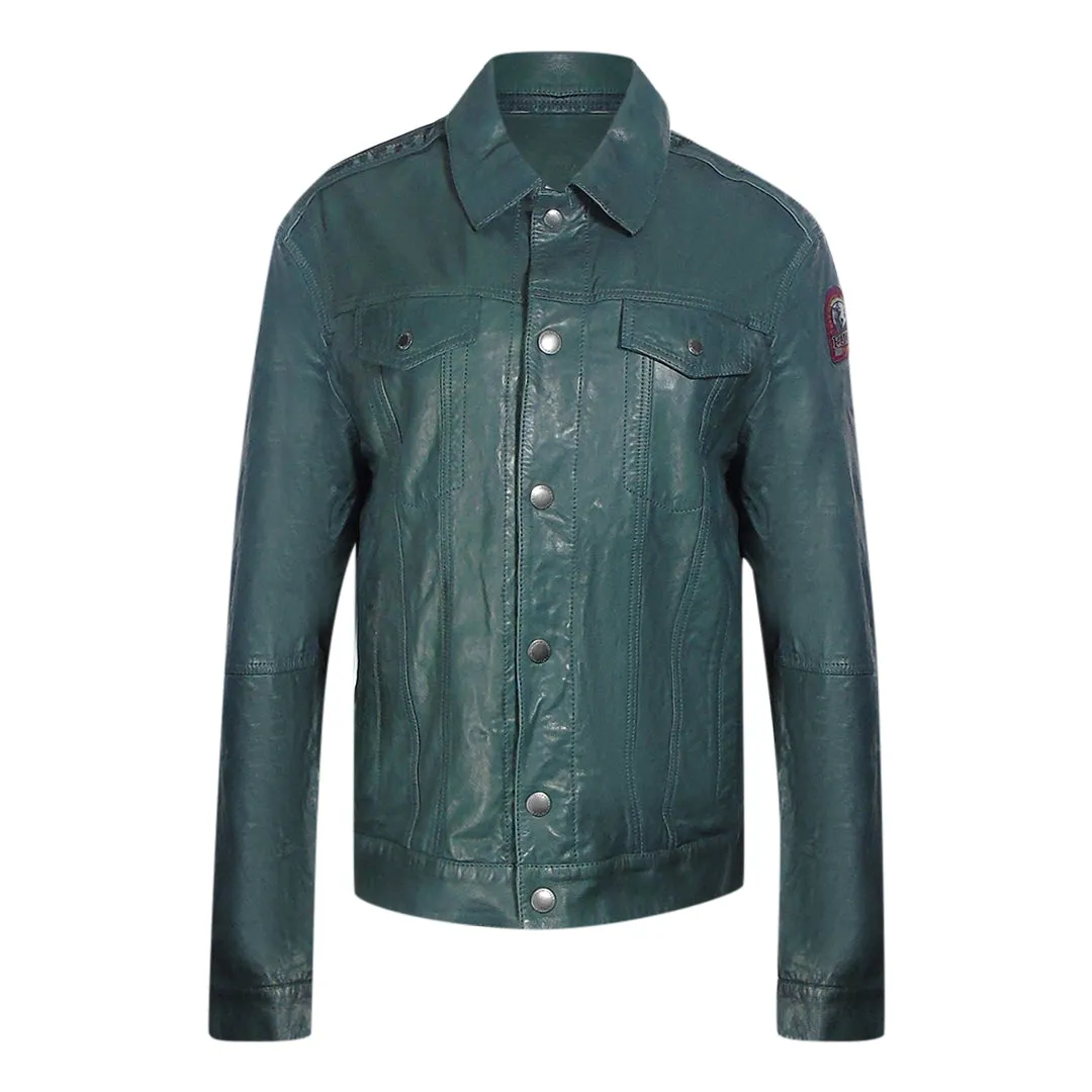 Parajumpers Todd Leather Jasper Green leather Jacket 