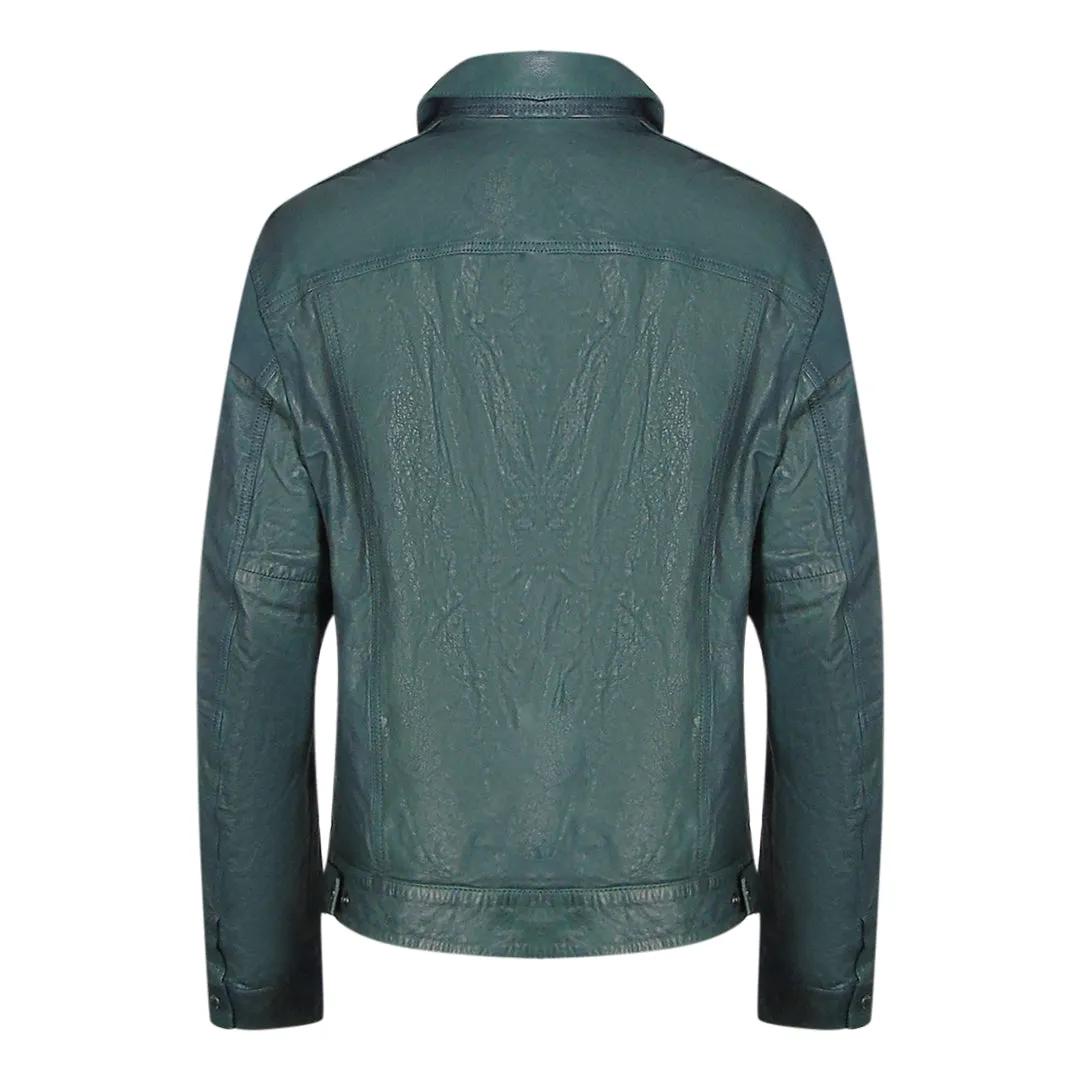 Parajumpers Todd Leather Jasper Green leather Jacket 