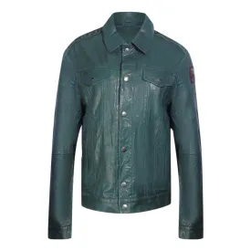 Parajumpers Todd Leather Jasper Green leather Jacket 