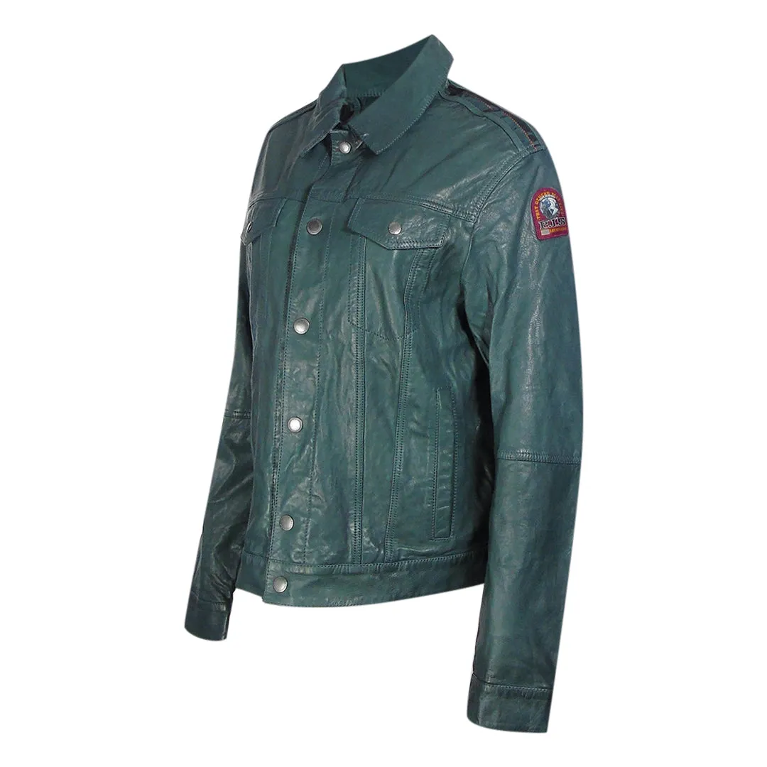 Parajumpers Todd Leather Jasper Green leather Jacket 