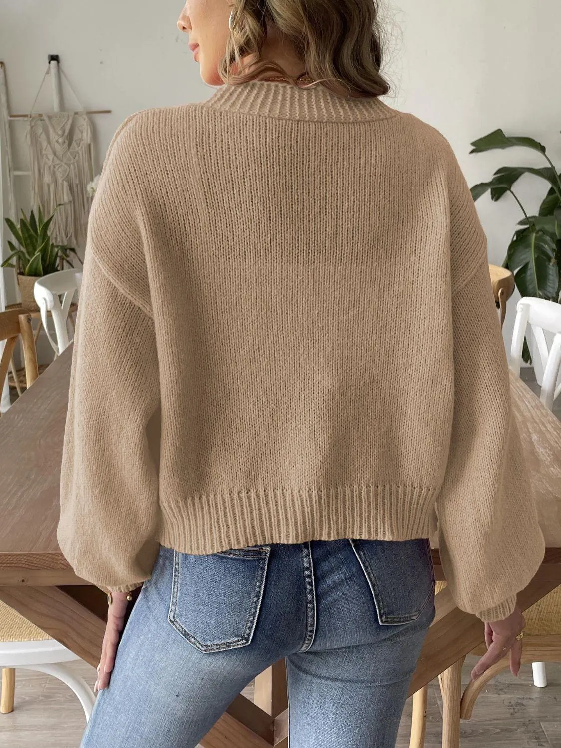 Pearl Cardigan Open Front Long Sleeve Soft Casual Knitwear