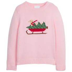 Pink Holiday Lab Intarsia Sweater