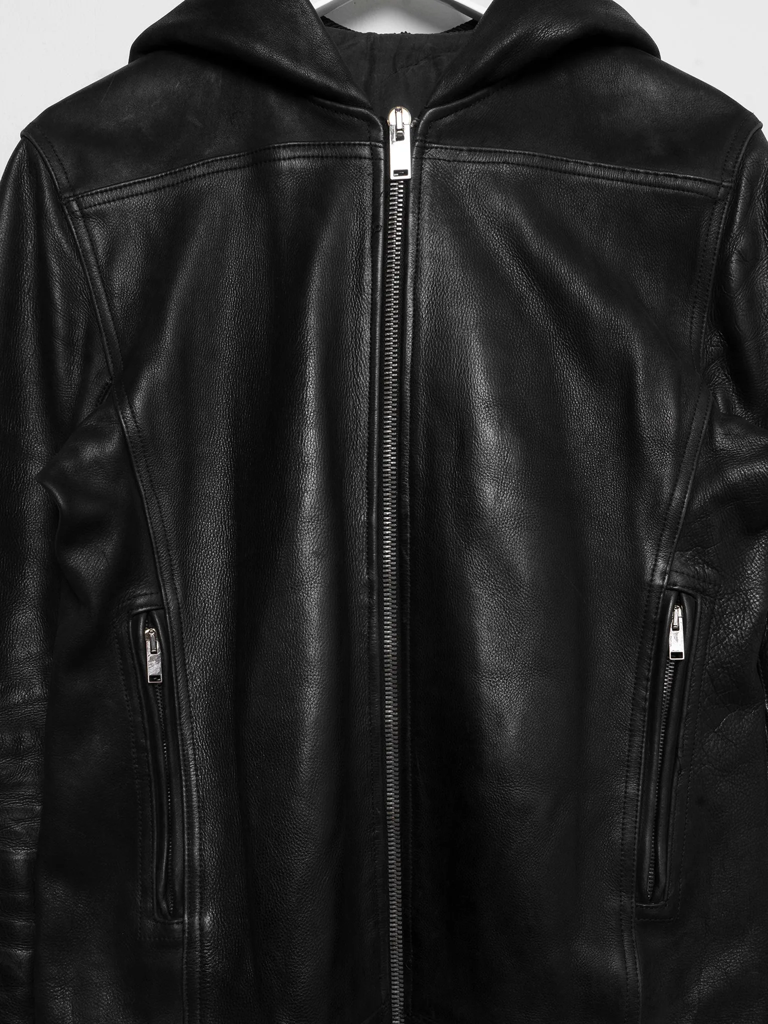 Plinth Hooded Leather Jacket