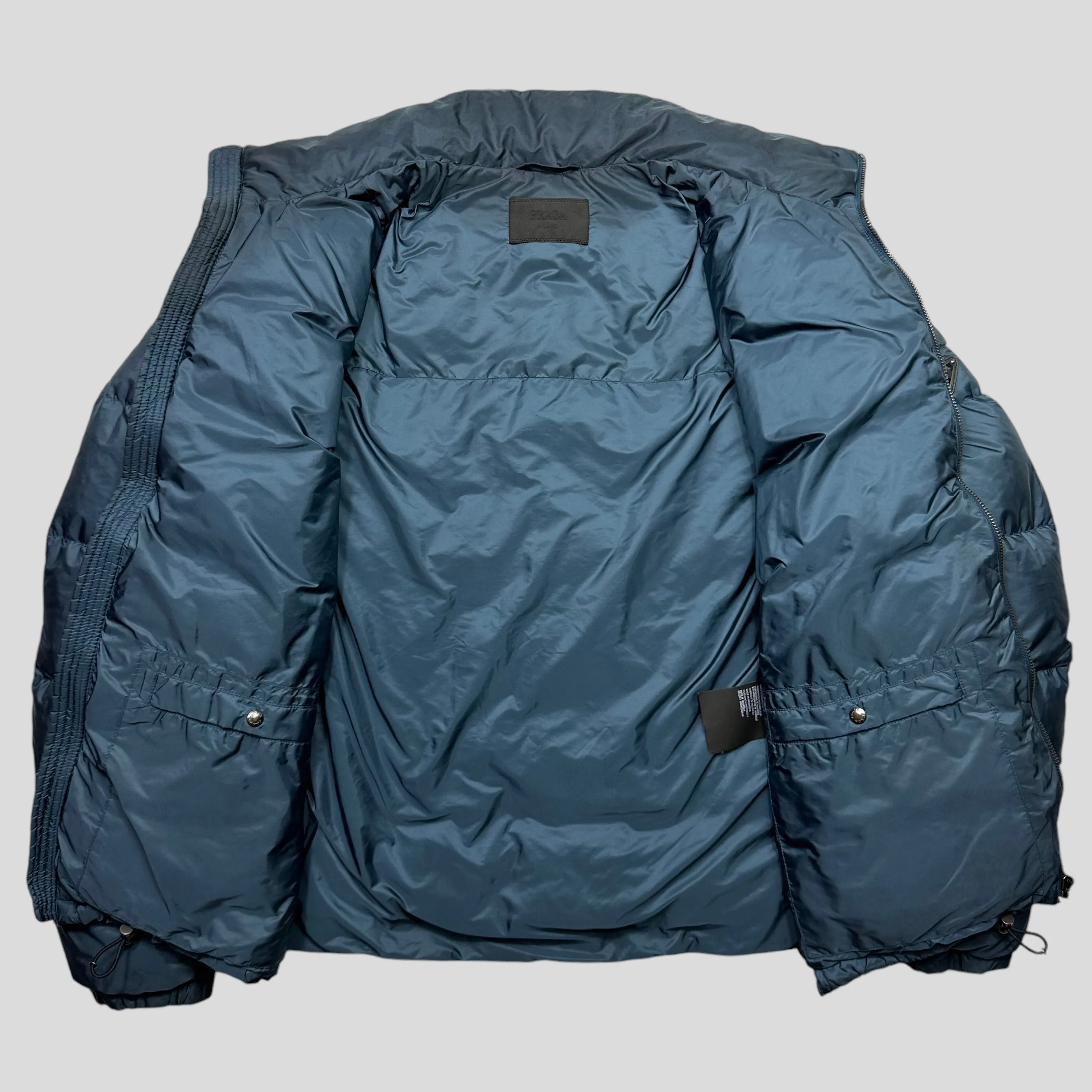 Prada Milano 2015 Petrol Blue Nylon Goose Down Puffer Jacket - IT50