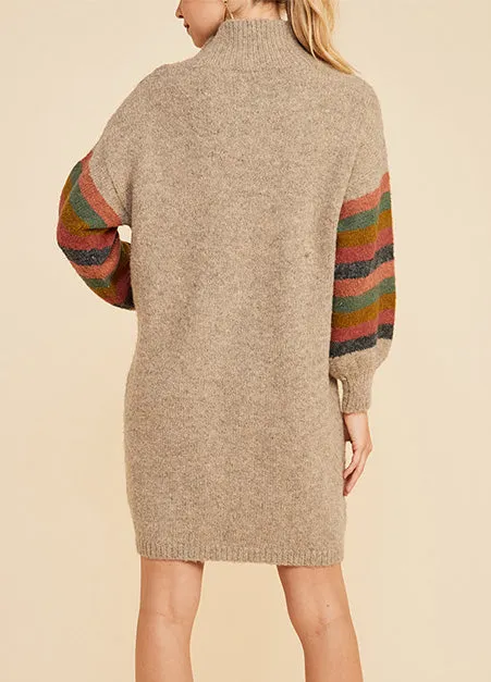 Rainbow Sleeve Sweater Dress