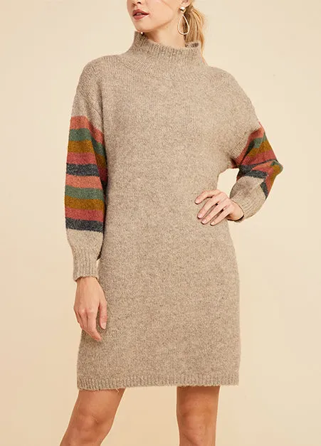 Rainbow Sleeve Sweater Dress