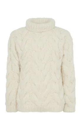 Ray Knit Sweater in Ivory Welfat Cashmere