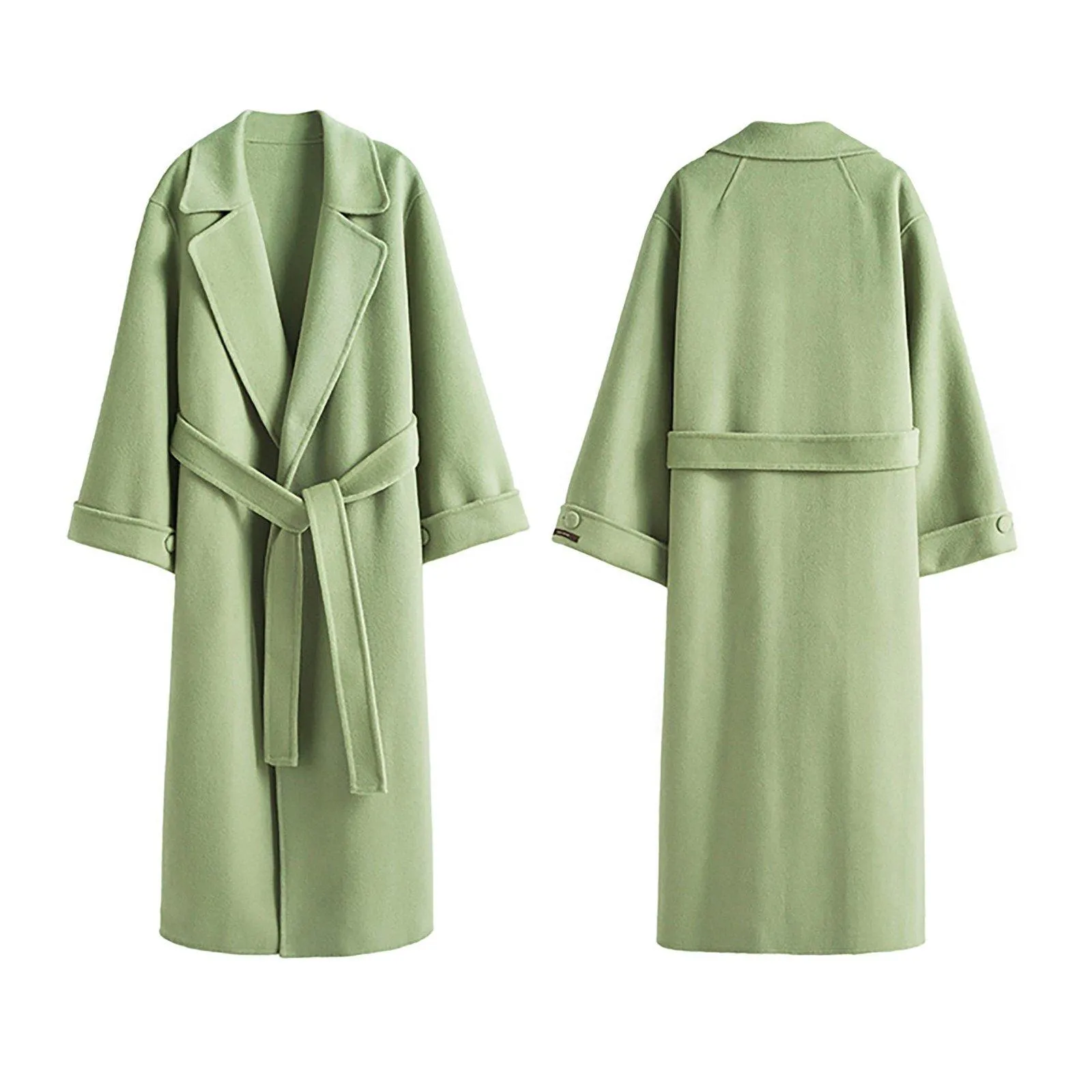 Relaxed Belted Double Face Wool Coat