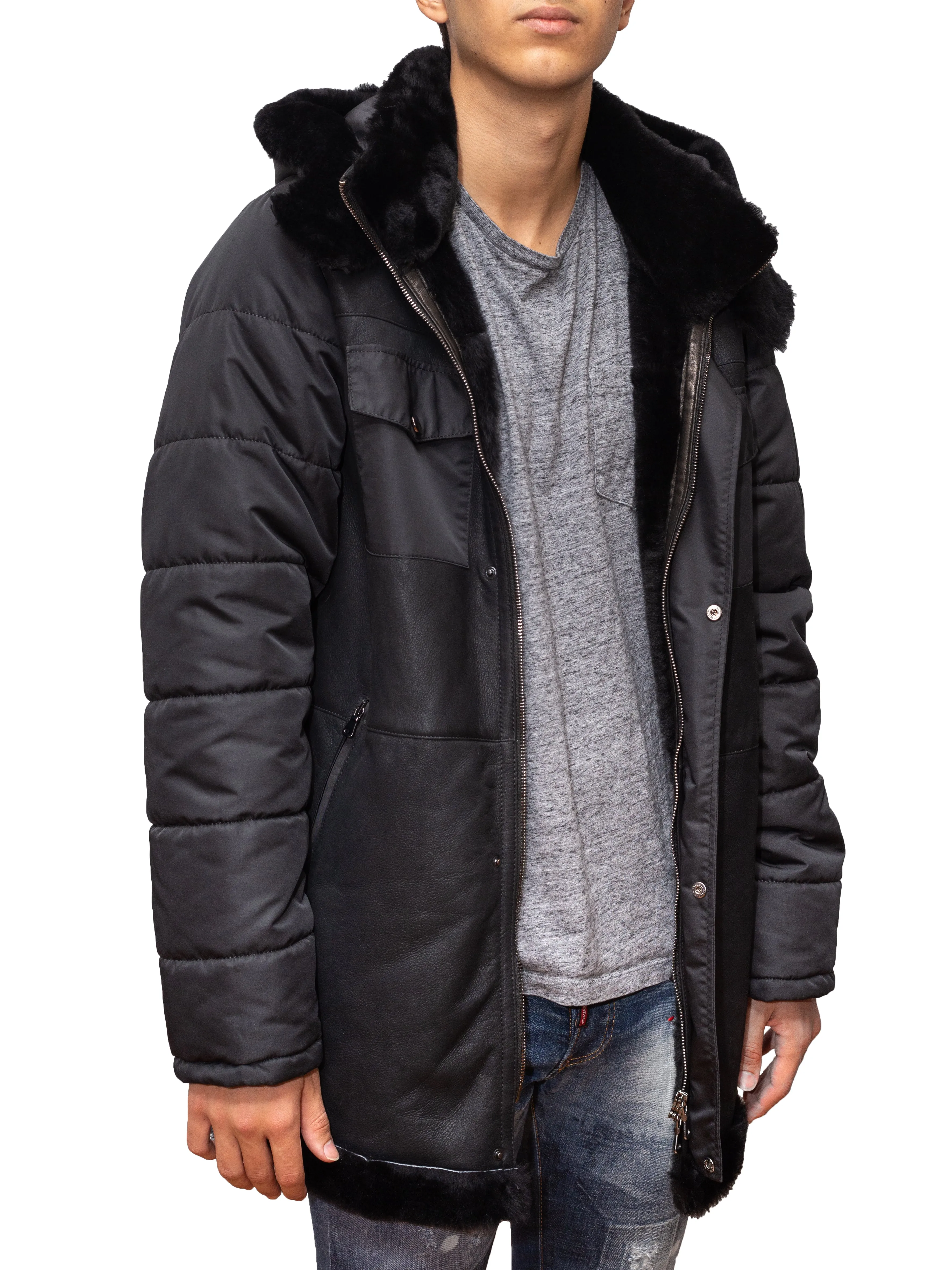 Shearling Hooded Parka