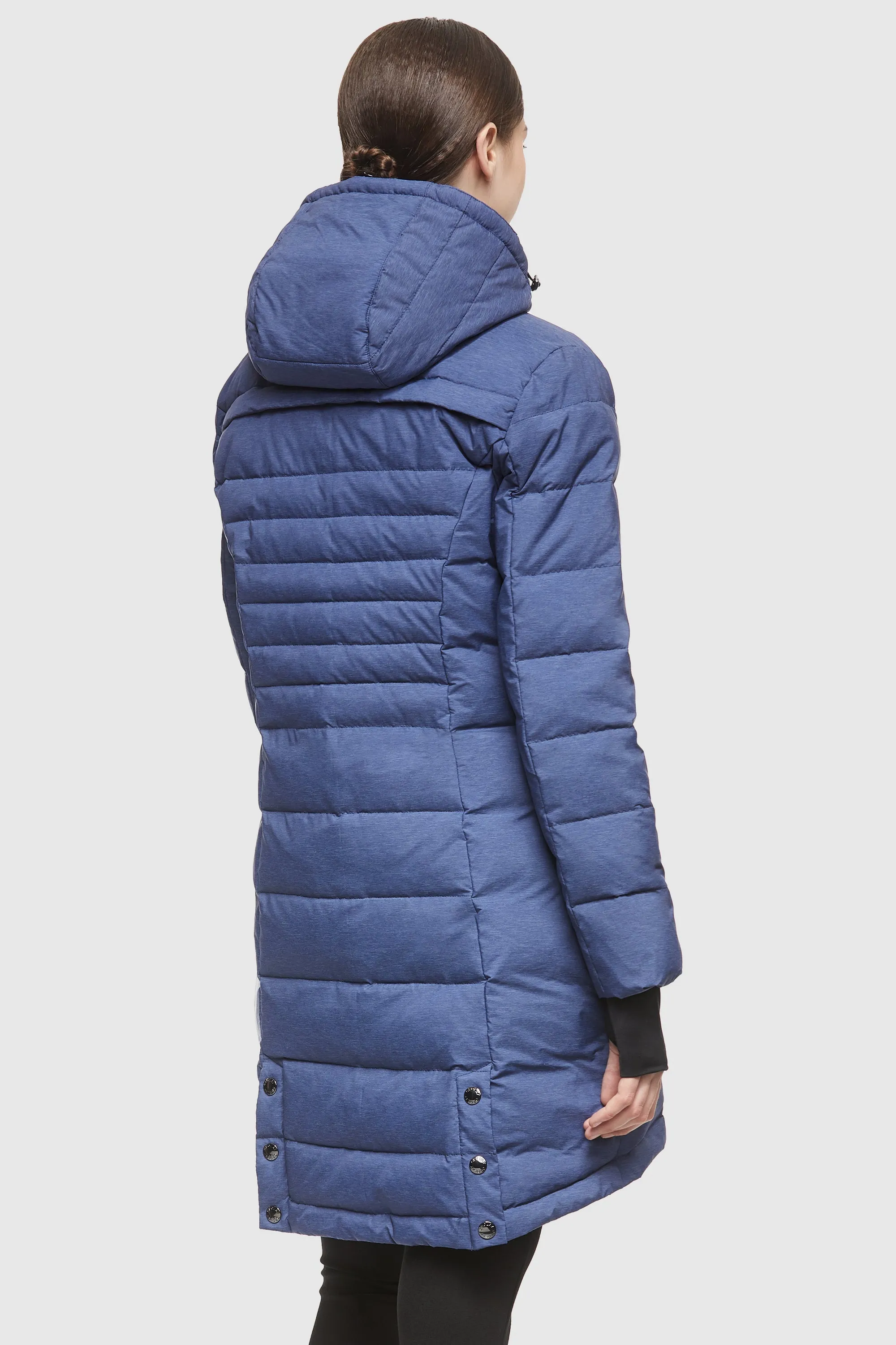 Slant Pocket Zip up Puffer Down Coat