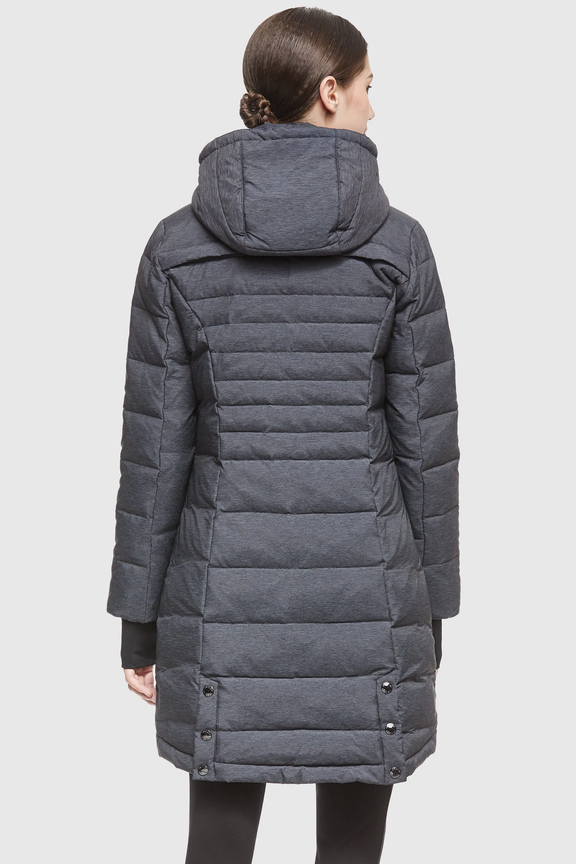 Slant Pocket Zip up Puffer Down Coat