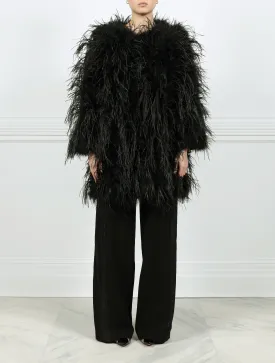 The Arya Feather Short Coat available in Black and White