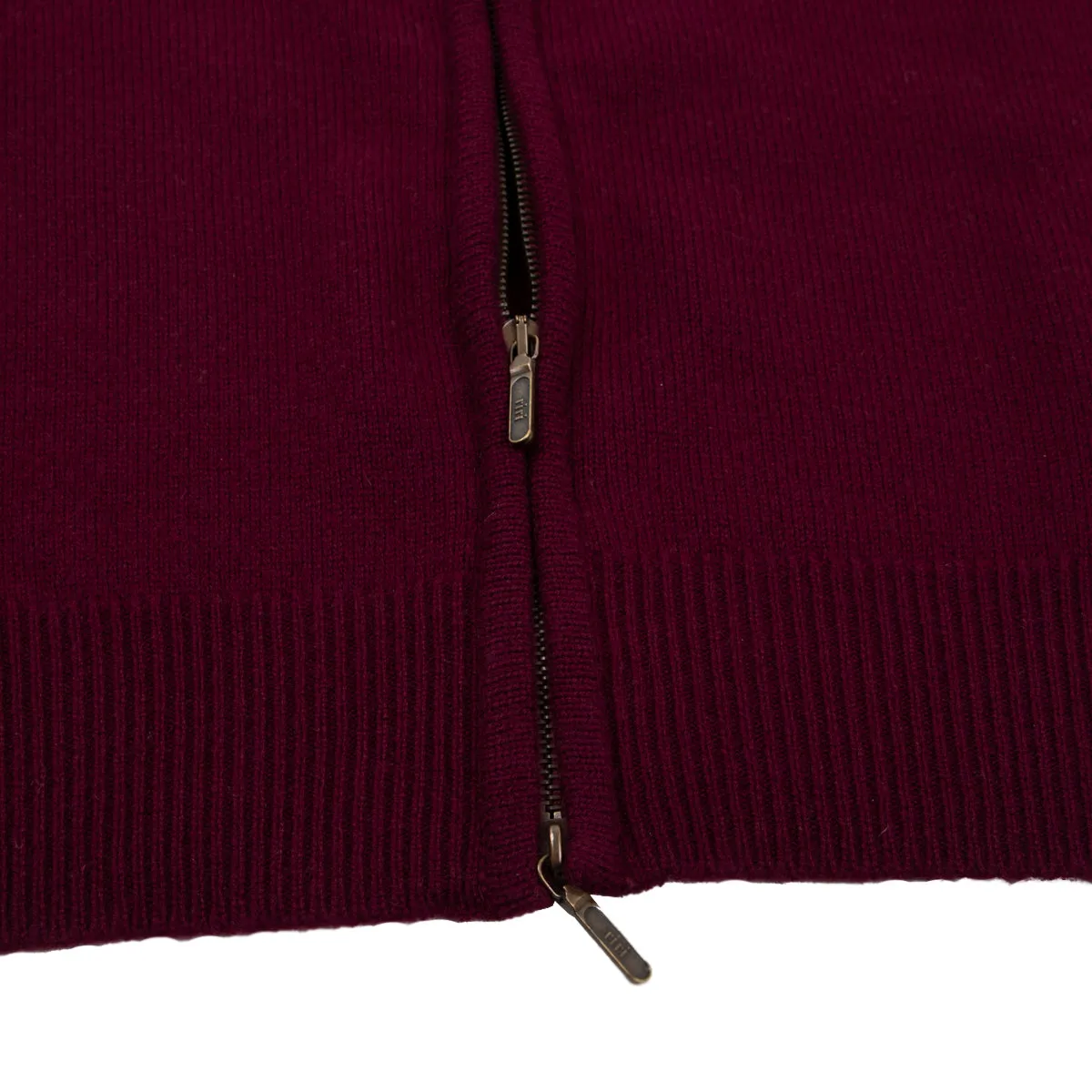 The Barra 4ply Full Zip Cashmere Cardigan - Pompeii Red - Astrakhan