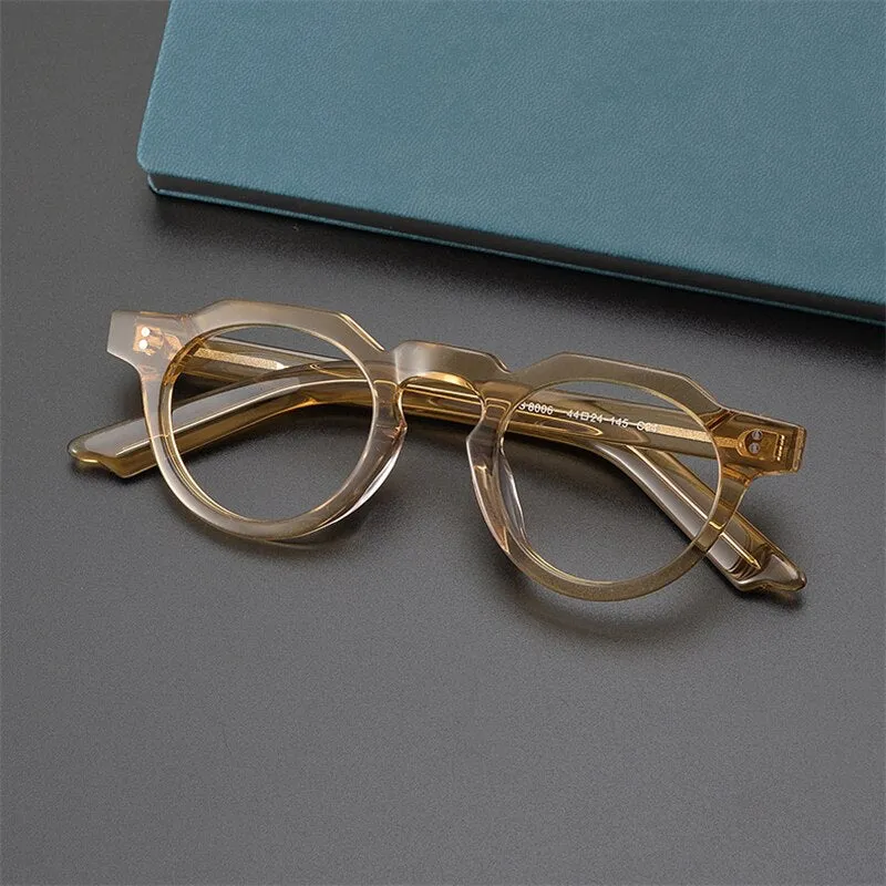 TS8006 retro thickened wide brimmed handmade glasses frame for men and women  myopia  prescription roundComputer glasses frame