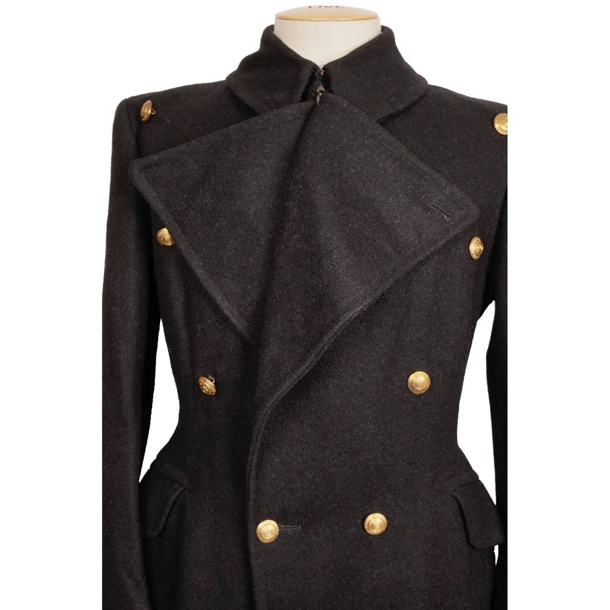 Vintage 1940s Royal Military College of Canada RMC Wool Great Coat - 1949