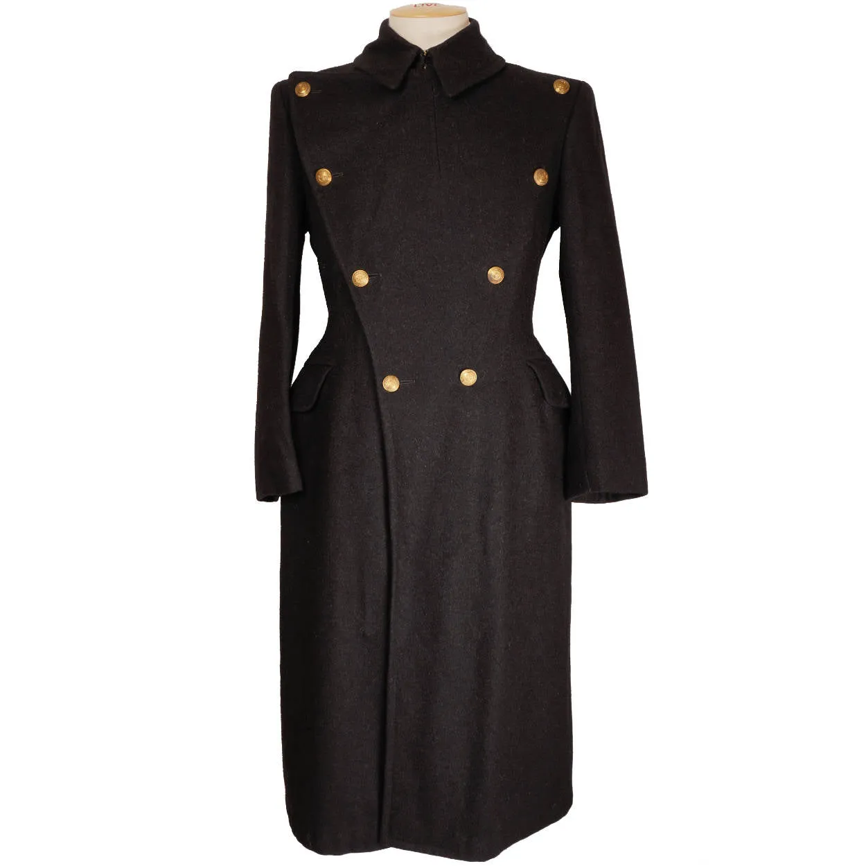 Vintage 1940s Royal Military College of Canada RMC Wool Great Coat - 1949