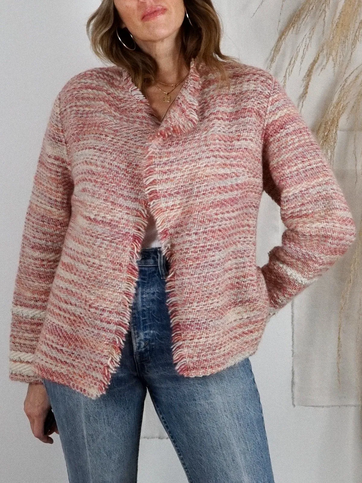 Vintage Handloomed Pink Wool Jacket