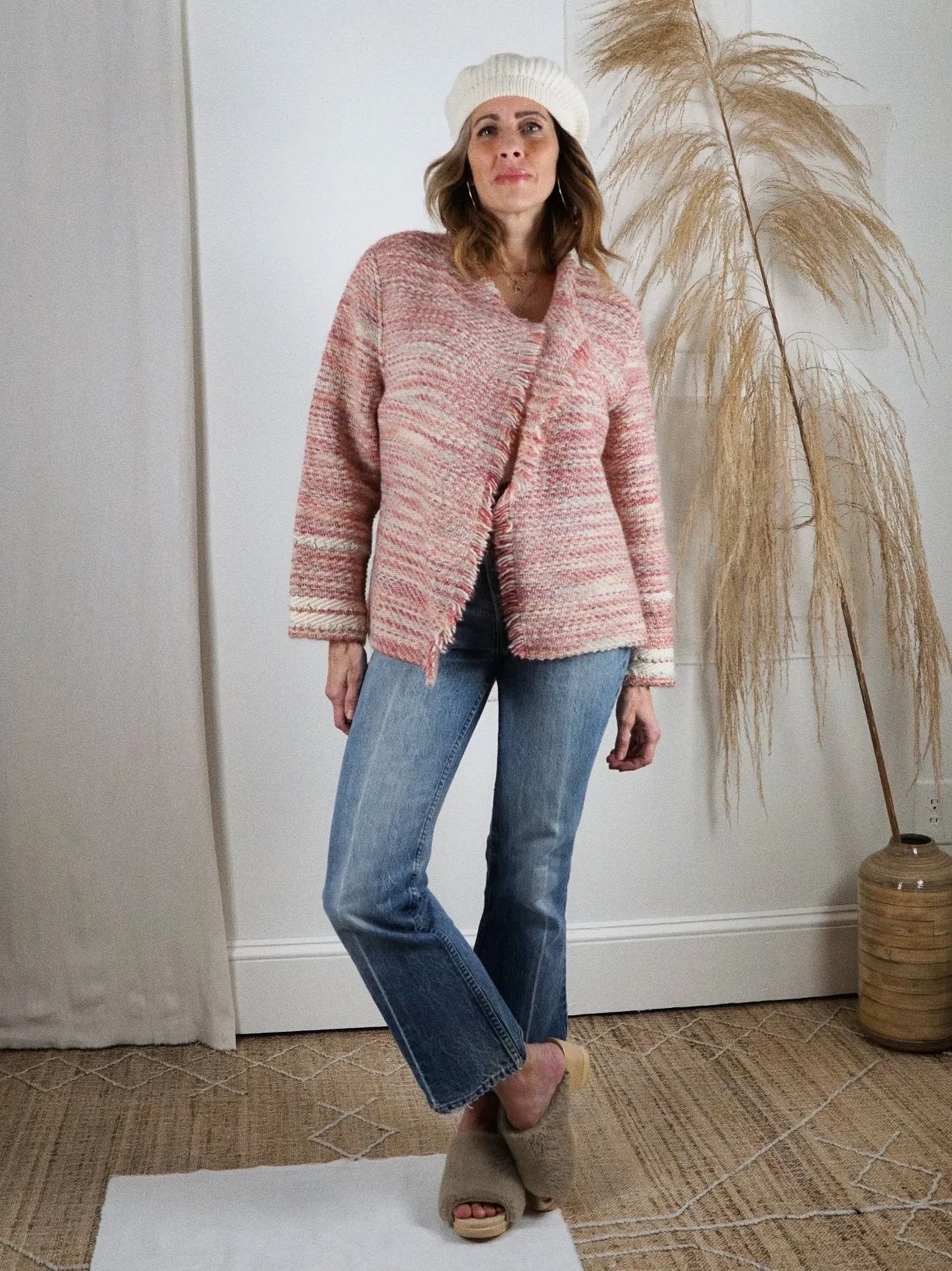 Vintage Handloomed Pink Wool Jacket