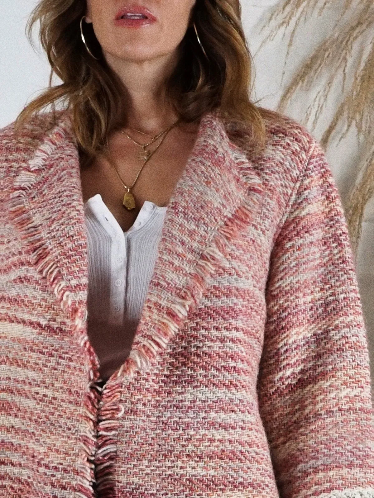 Vintage Handloomed Pink Wool Jacket