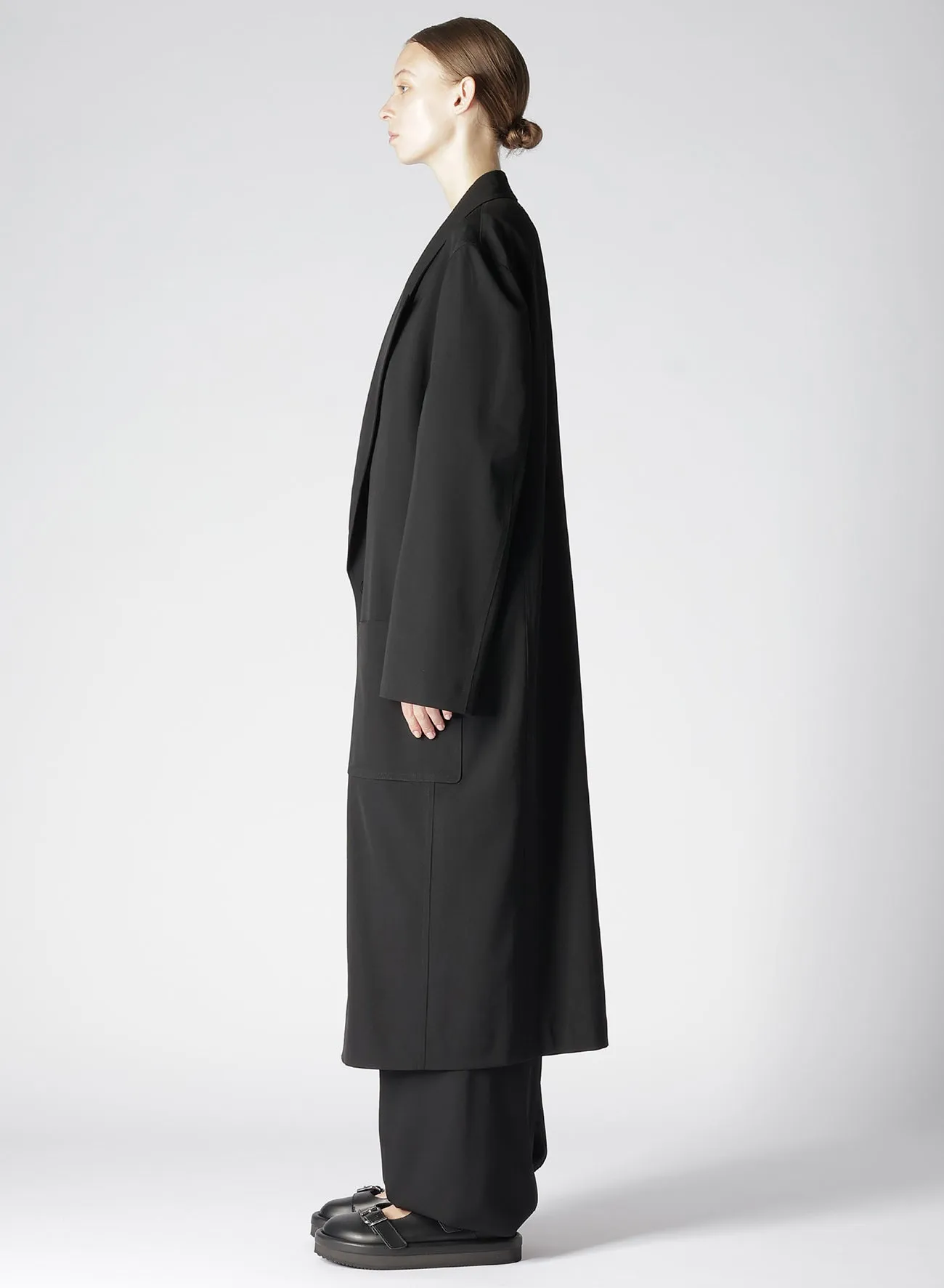 WASHER WOOL GABARDINE TAILORED COAT