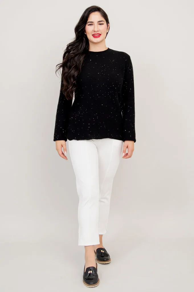 Whitaker Sweater, Black Sparkle, Cashmere