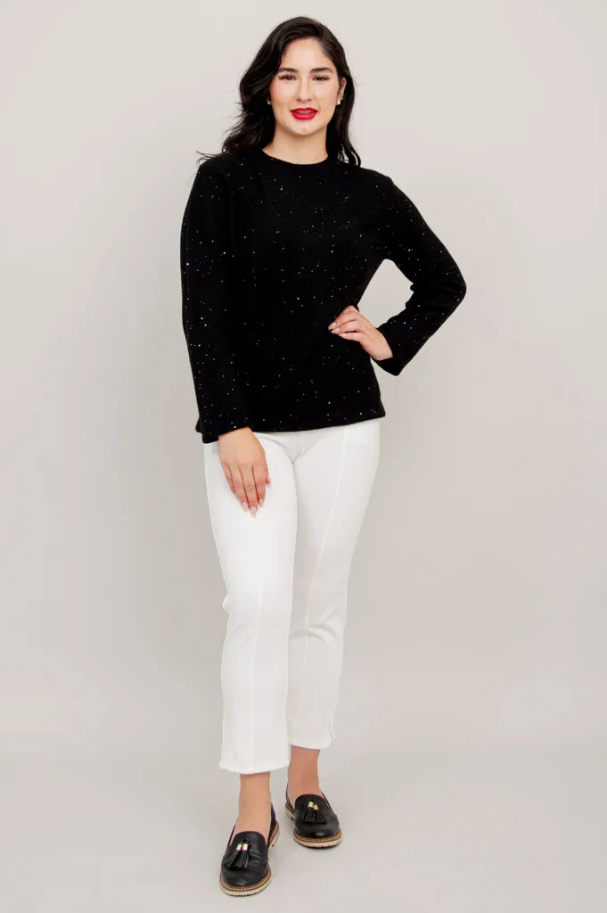 Whitaker Sweater, Black Sparkle, Cashmere