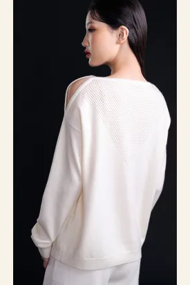 White Long Sleeve Cashmere Sweater