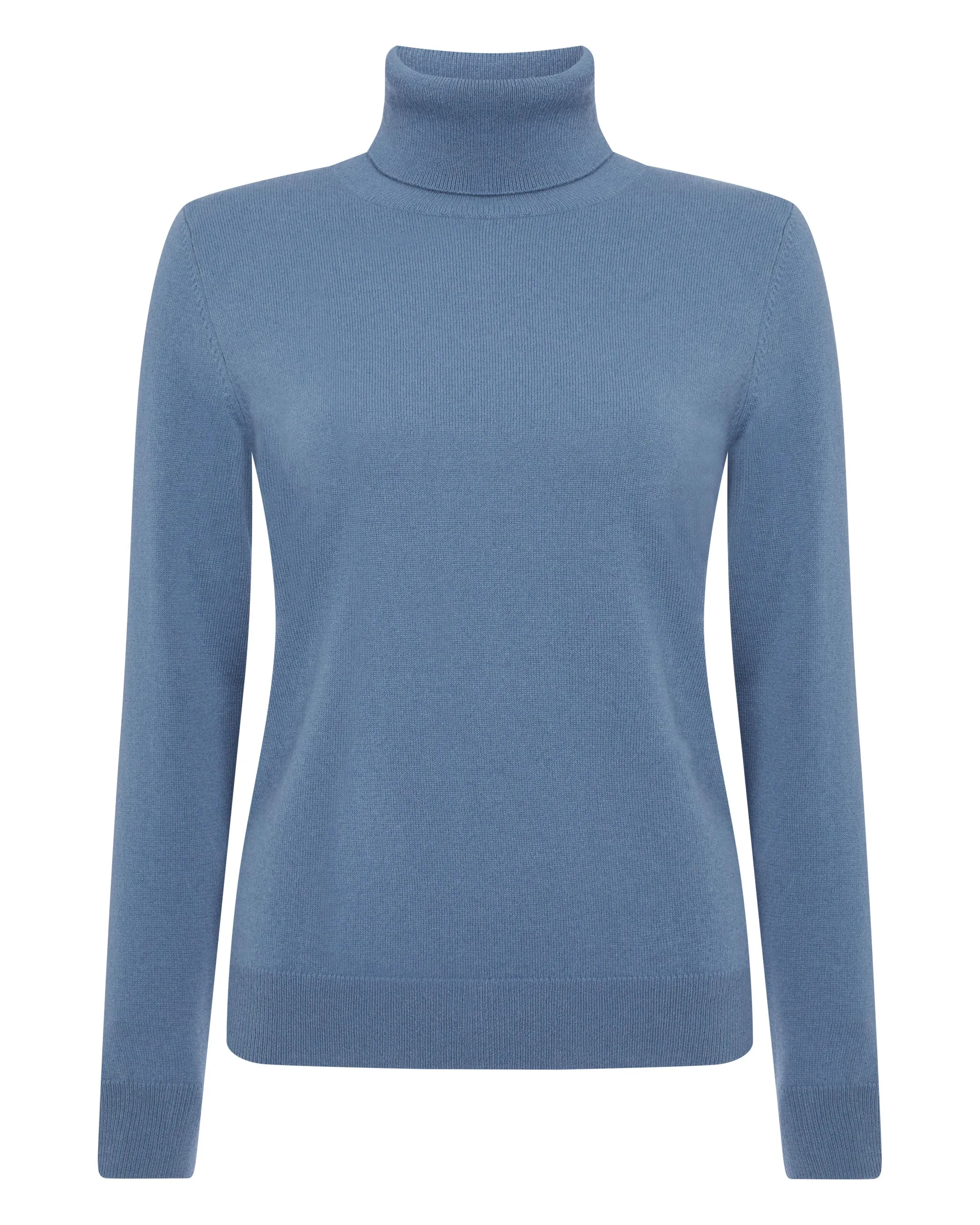 Women's Luna Roll Neck Cashmere Jumper Alpine Blue