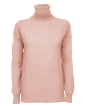 Women's Pure Cashmere Turtleneck Sweater Peach